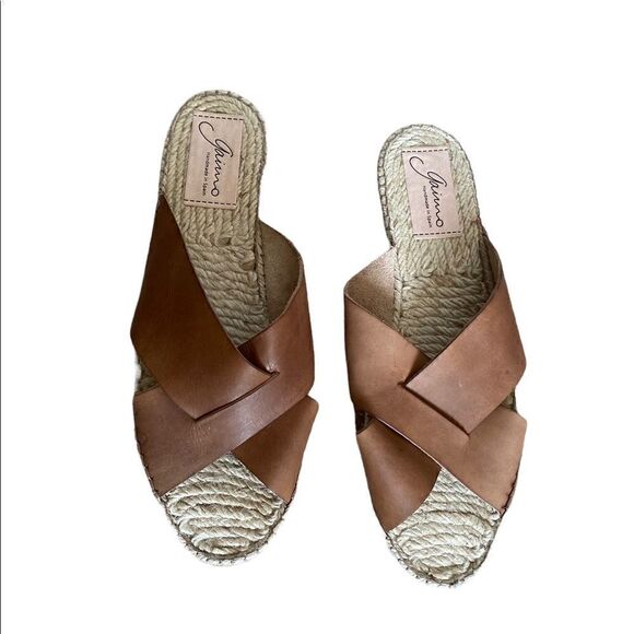 Gaimo Anthropology Espadrille Tan Sandals Size 9.5 - Picture 2 of 5
